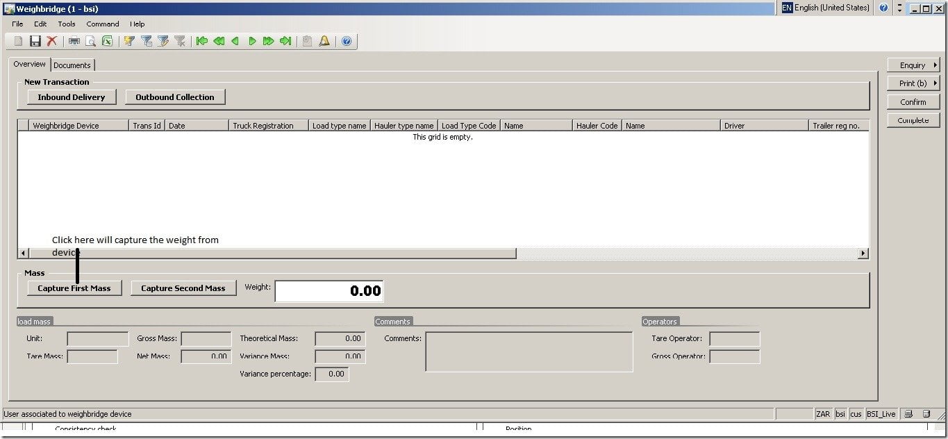 Weighbridge integration