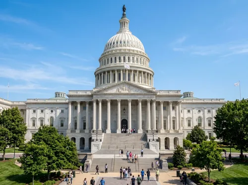 Government capitol building with dome and columns (illustrative image)