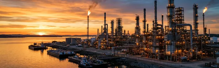 Industrial plant at sunset representing industry-specific solutions