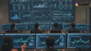Finance operations team reviewing a compliance and invoice monitoring dashboard, representing GST e-invoicing governance for Dynamics 365 Finance and Operations