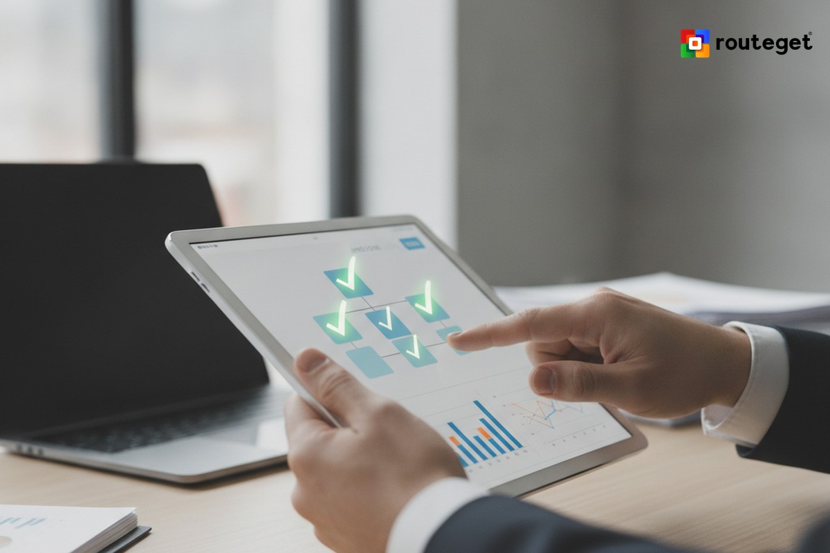 Segregation of Duties in Dynamics 365 F&O: Why It Gets Designed After Go-Live, Not Before | Routeget Technologies Editorial photograph of a finance operations control room with approval workflow dashboards