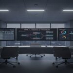 Data analyst reviewing data quality dashboards and migration analytics for ERP implementation